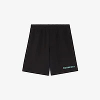 Logo Cotton Shorts in Black - Men | Burberry® Official