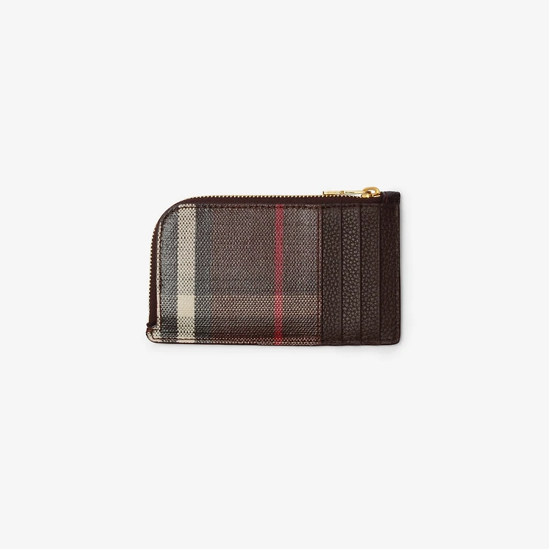 Highlands Zip Card Case in Mahogany red - Women | Burberry® Official