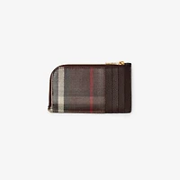 Highlands Zip Card Case in Mahogany red - Women | Burberry® Official