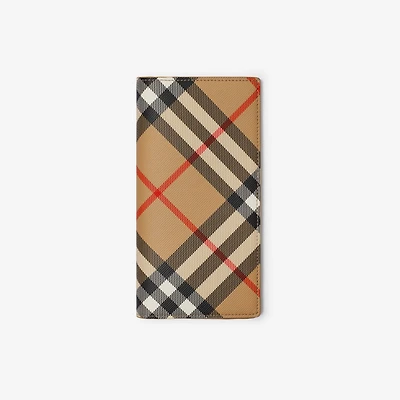 Check Continental Wallet in Sand - Men, Canvas | Burberry® Official
