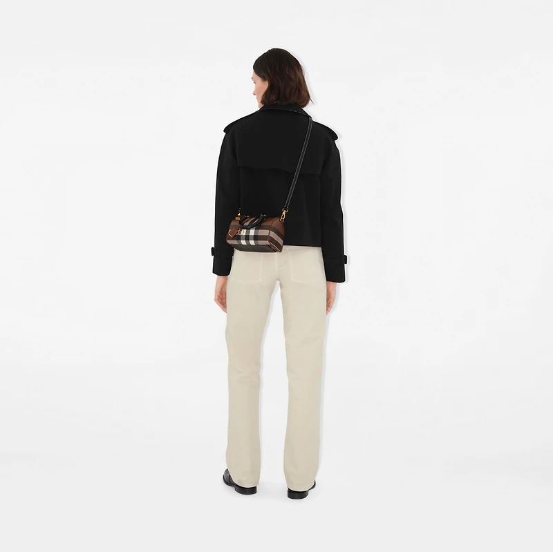 Mini Check Bowling Bag in Dark birch brown - Women | Burberry® Official