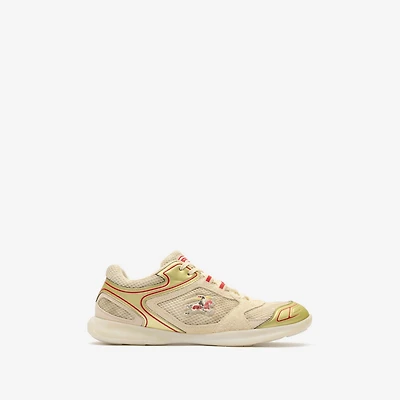 Check Matrix Sport Sneakers in Gold/clam beige - Women | Burberry® Official