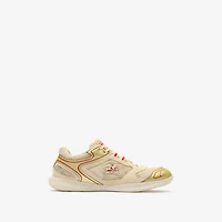 Check Matrix Sport Sneakers in Gold/clam beige - Women | Burberry® Official