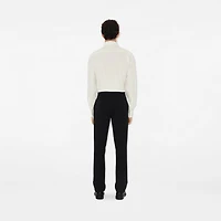 Slim Fit Cotton Silk Tuxedo Shirt in Natural white - Men | Burberry® Official