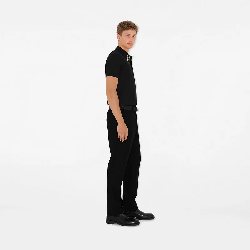 Cotton Polo Shirt in Black - Men | Burberry® Official