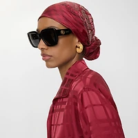 Crystal EKD Check Silk Scarf in Ripple red | Burberry® Official