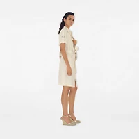 Silk Blend Shirt Dress in Off white - Women | Burberry® Official