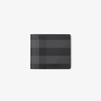 Check Bifold Wallet in Charcoal - Men, Canvas | Burberry® Official