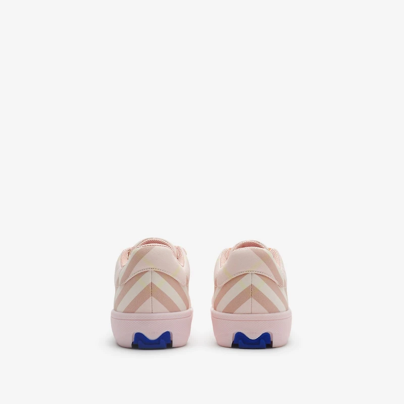 Check Cotton Sneakers in Shell - Children | Burberry® Official