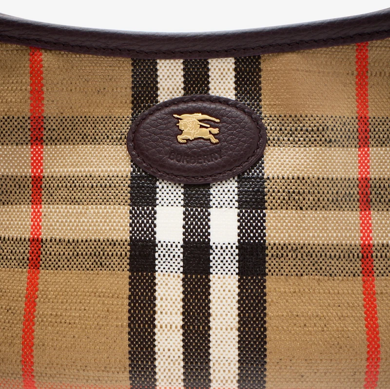 Mini Highlands Shoulder Bag​ in Sand - Women, Cotton, Linen | Burberry® Official