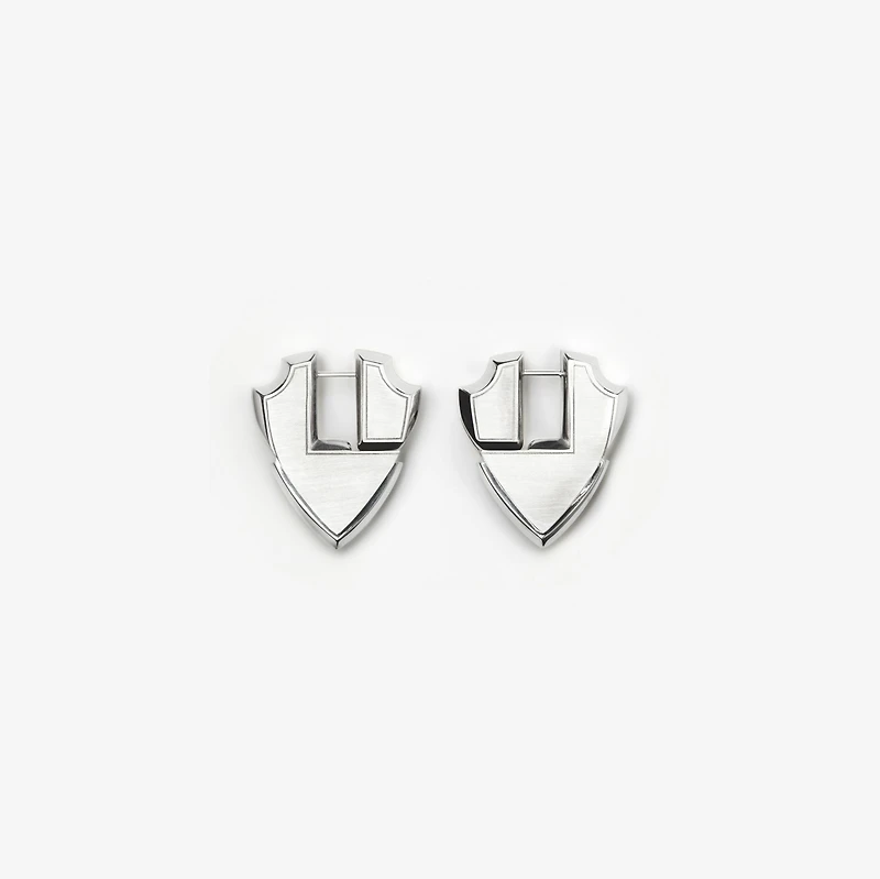 Shield Earrings in Silver