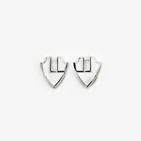 Shield Earrings in Silver