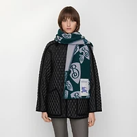 Cascading B Shield Wool Scarf in Phantom blue | Burberry® Official