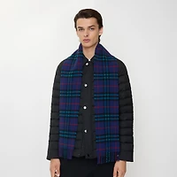 Narrow Check Cashmere Scarf in Bugle blue | Burberry® Official