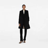 Mid-length Chelsea Heritage Trench Coat in Black - Women, Cotton Gabardine | Burberry® Official