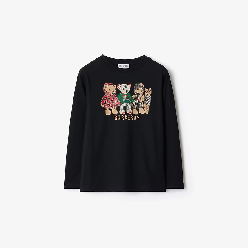 Thomas Bear and Friends Cotton Top in Black | Burberry® Official