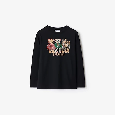 Thomas Bear and Friends Cotton Top in Black | Burberry® Official