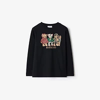 Thomas Bear and Friends Cotton Top in Black | Burberry® Official