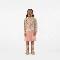 Check Alpaca Silk Blend Cardigan in Shell | Burberry® Official