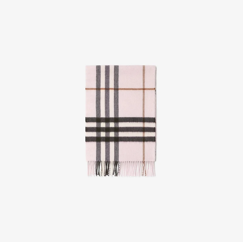 Check Cashmere Scarf in Pale candy pink | Burberry® Official