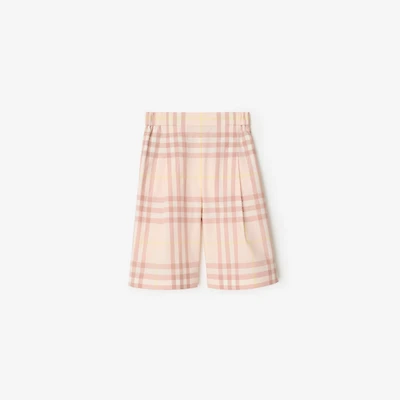 Check Cotton Trousers in Shell | Burberry® Official