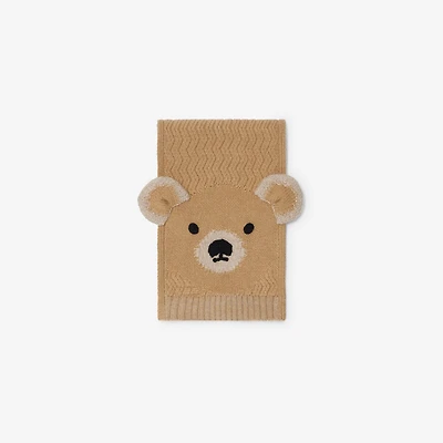 Thomas Bear Wool Scarf in Pale stone - Children | Burberry® Official