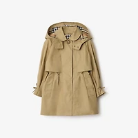 Cotton Hooded Trench Coat in Sand beige | Burberry® Official