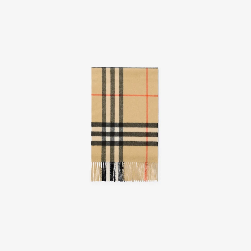 Crystal Gradient Check Cashmere Scarf in Sand beige | Burberry® Official