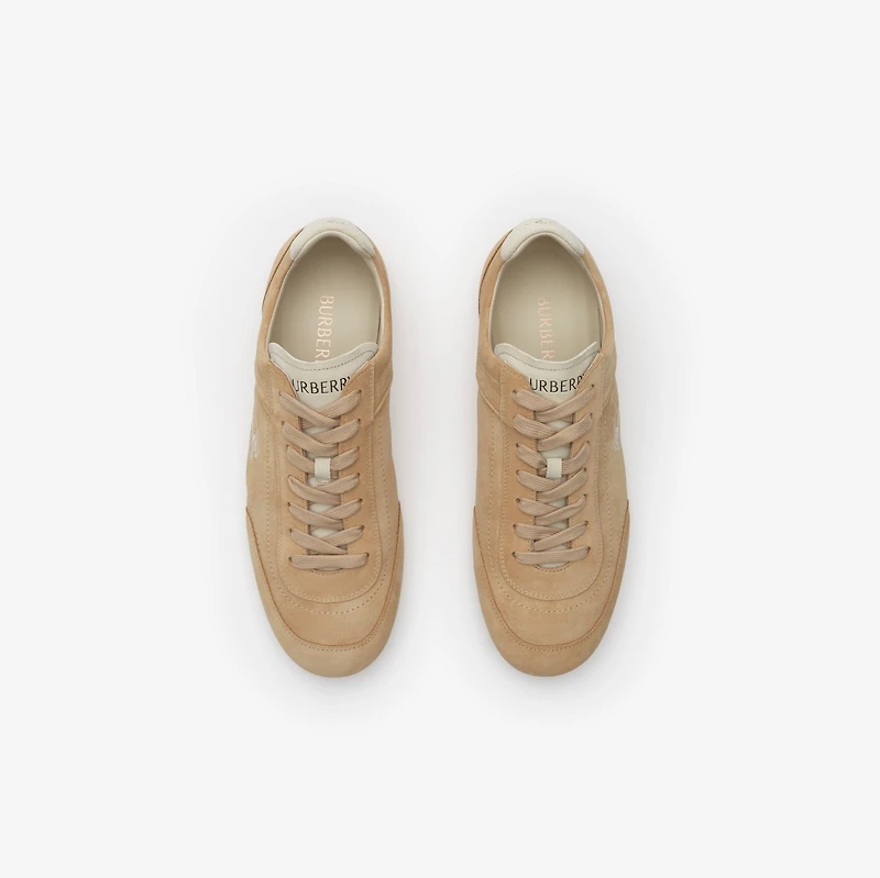 Suede Knight Runner Sneakers​ in Flax/dove beige - Women | Burberry® Official