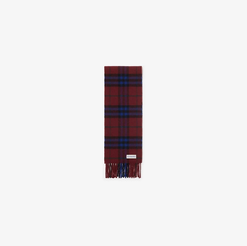 Narrow Check Cashmere Scarf in Sash red | Burberry® Official