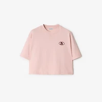 Cropped Cotton T-shirt in Bouquet - Women | Burberry® Official