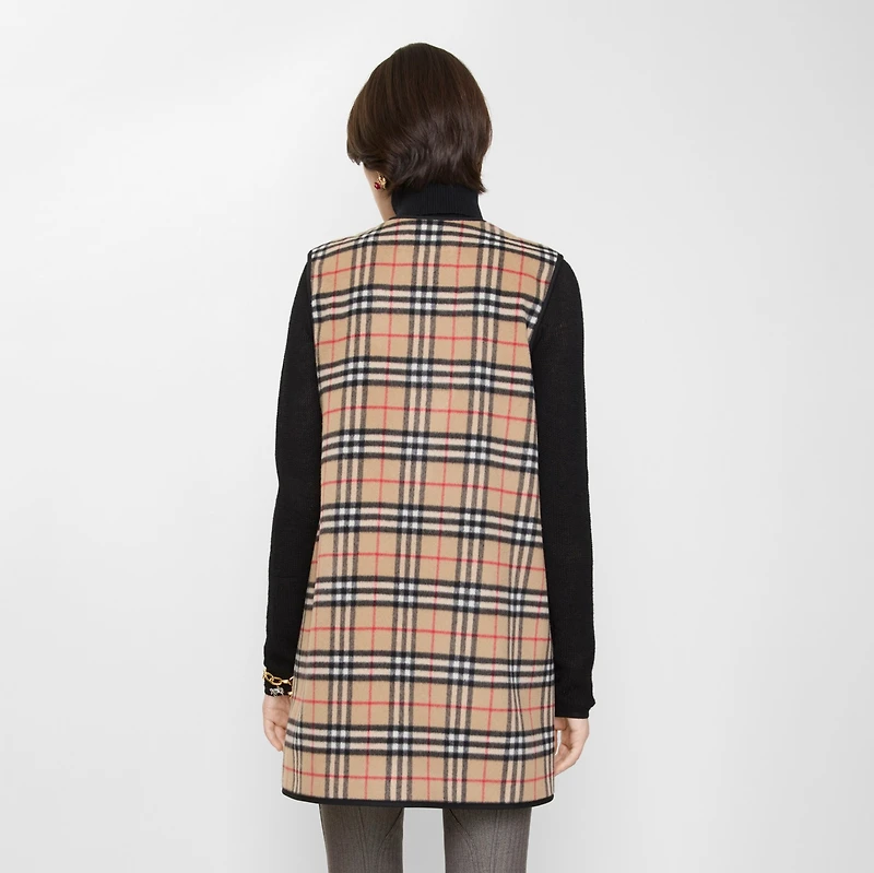 Check Wool Cashmere Warmer in Archive beige - Women | Burberry® Official