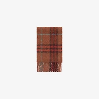 Check Alpaca Wool Blend Bouclé Scarf in Ginger brown | Burberry® Official