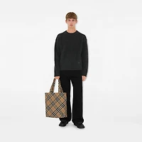 Check Tote in Sand - Men, Nylon | Burberry® Official