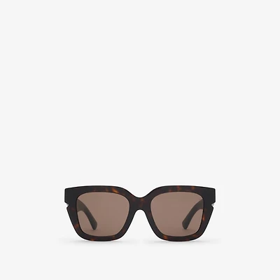 Inlaid Check Square Sunglasses in Tortoiseshell - Women | Burberry® Official