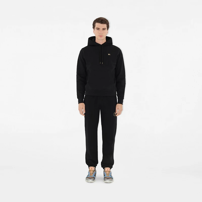 Knight Stamp Cotton Hoodie in Black - Men | Burberry® Official