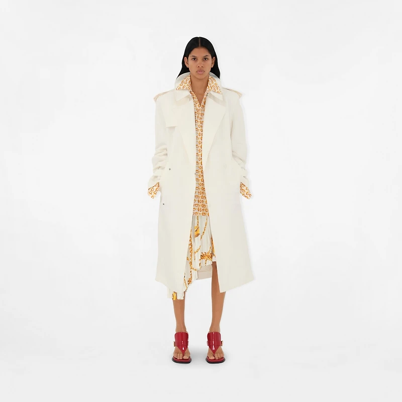 B Silk Shirt in Gold/white - Women | Burberry® Official