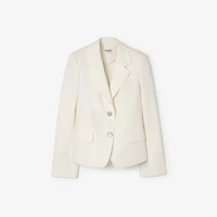 Cotton Tailored Jacket in Seashell white - Women | Burberry® Official