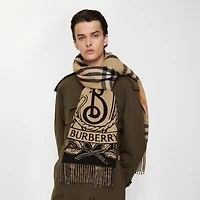 Wide Reversible Stormy Knight Scarf in Sand | Burberry® Official