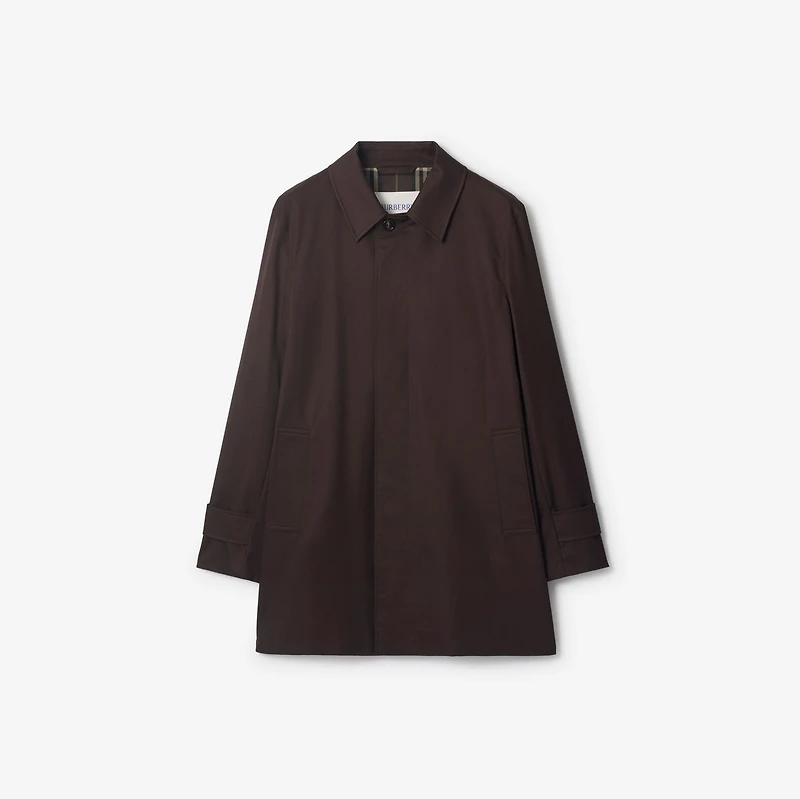 Short Gabardine Car Coat in Clove brown - Men | Burberry® Official