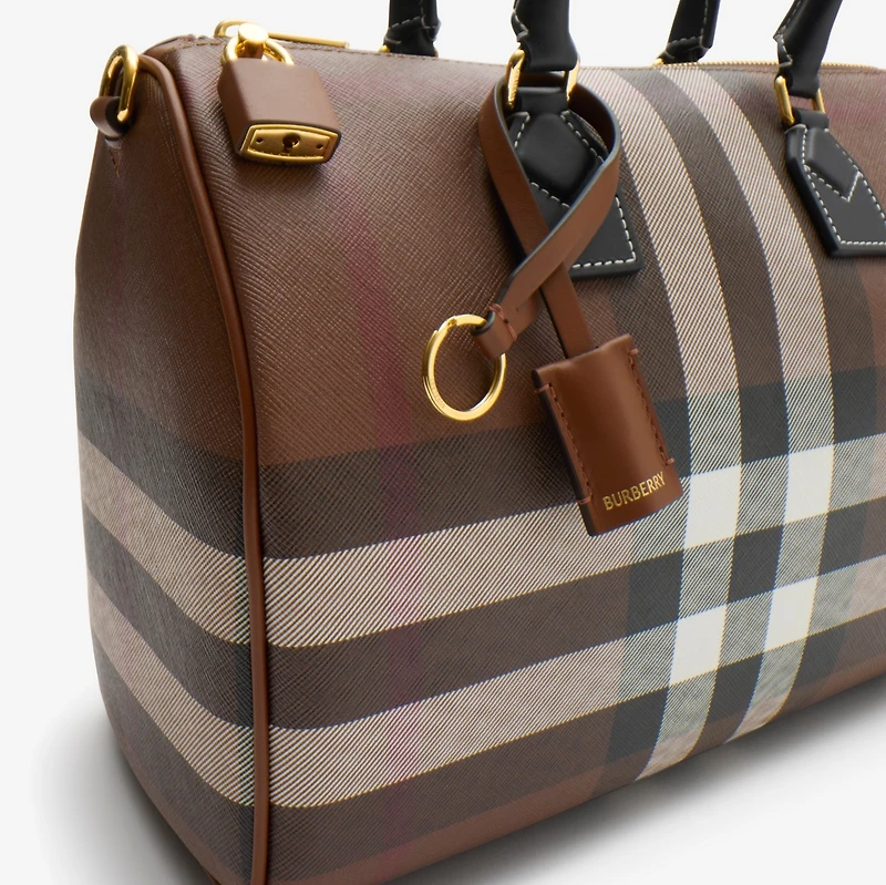 Medium Check Bowling Bag in Dark birch brown - Women | Burberry® Official