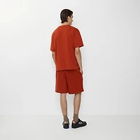 Gothic Logo Cotton Shorts in Fire orange - Men | Burberry® Official