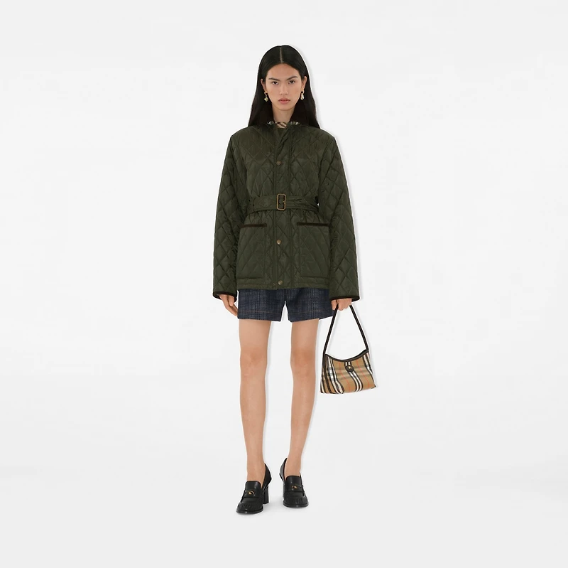Quilted Nylon Jacket in Shale - Women, Cotton | Burberry® Official