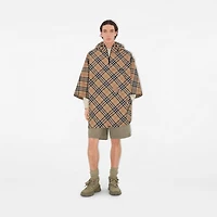 Packaway Check Twill Cape in Sand | Burberry® Official