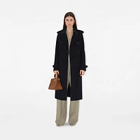 Long Cashmere Kensington Trench Coat in Navy - Women | Burberry® Official