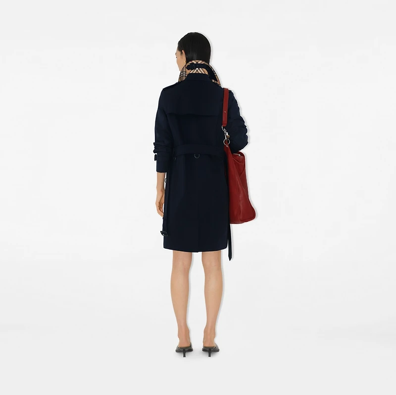 Mid-length Kensington Heritage Trench Coat in Coal blue - Women, Cotton Gabardine | Burberry® Official
