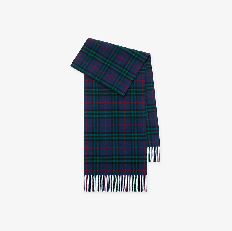 Check Cashmere Scarf in Bugle blue | Burberry® Official