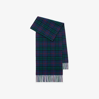 Check Cashmere Scarf in Bugle blue | Burberry® Official