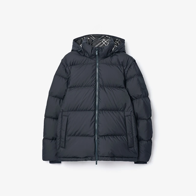 Detachable Sleeve Puffer Jacket in Navy - Men | Burberry® Official
