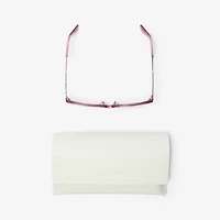 Check Engraved Square Sunglasses​ in Pastel pink - Women | Burberry® Official
